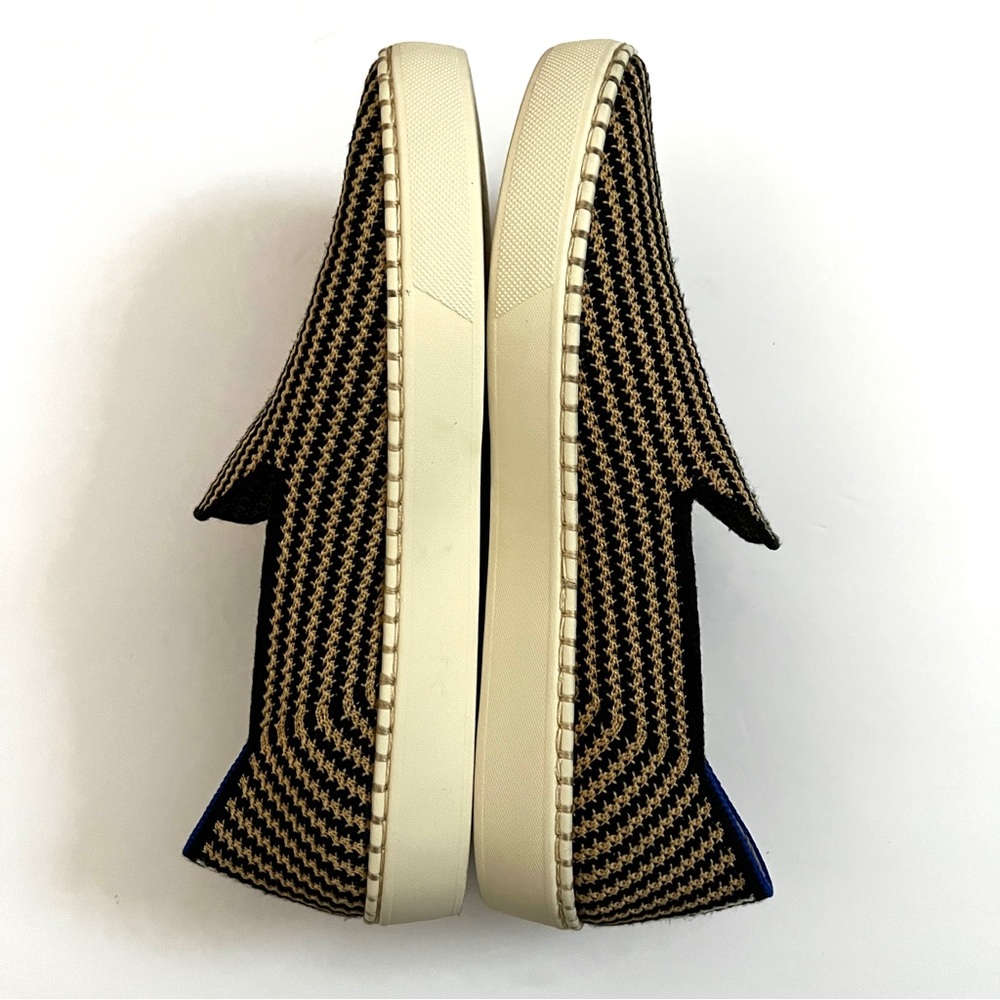 ROTHY’S Classic Slip-On Sneakers Knit Black Tan Striped 7.5 - Picture 5 of 9